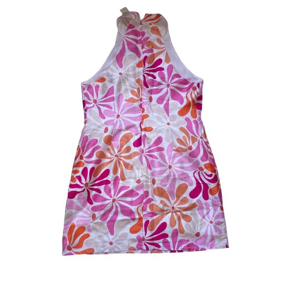 NWT Anthropologie Hutch Jones Halter Mini Dress | Mod Retro Pink Orange Floral | - Picture 2 of 9